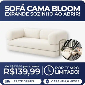 Sofá Cama Bloom Bouclé Linho (PROMOÇÃO)
